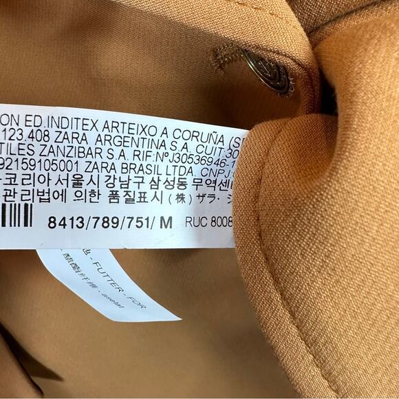 NWOT Zara Double Breasted Long Camel Color Blazer. Blogger fave. - Picture 12 of 13
